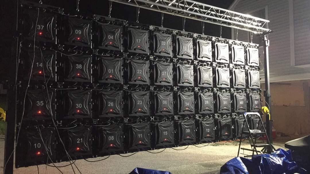 Installing lighting panel onto a wide detachable LED display.